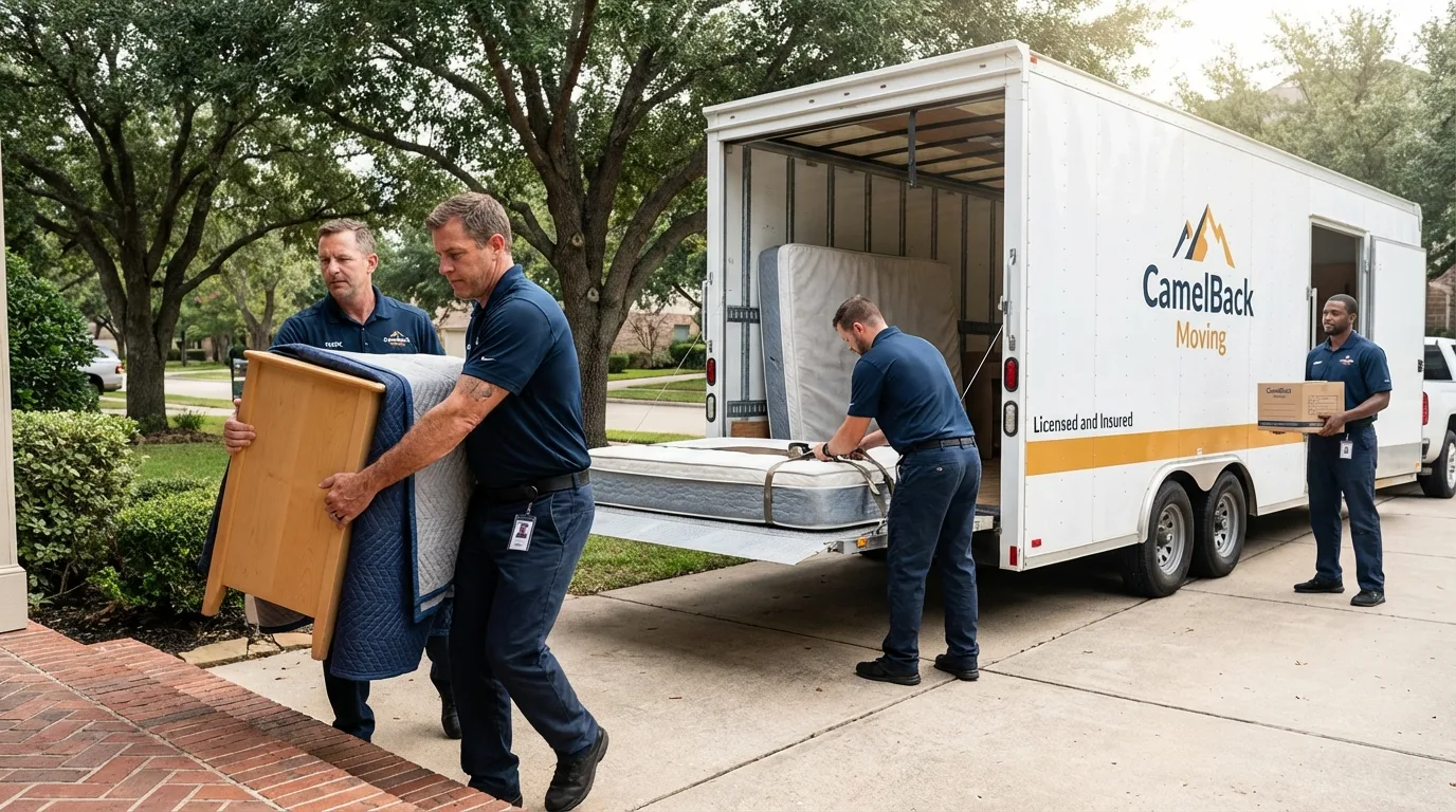 Crew loading residential truck for cross-state move from Clintwood, VA