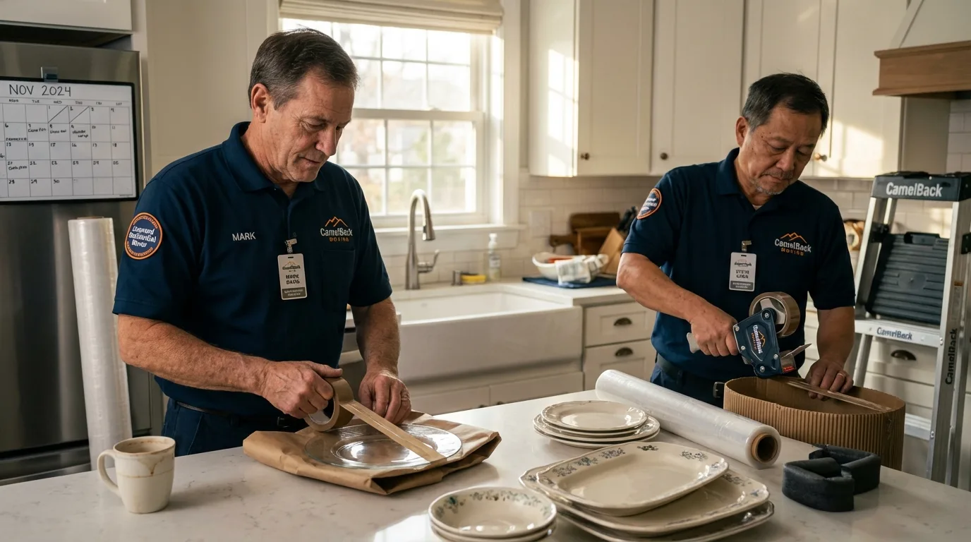 Professional crew packing kitchen dishware in Clintwood, VA